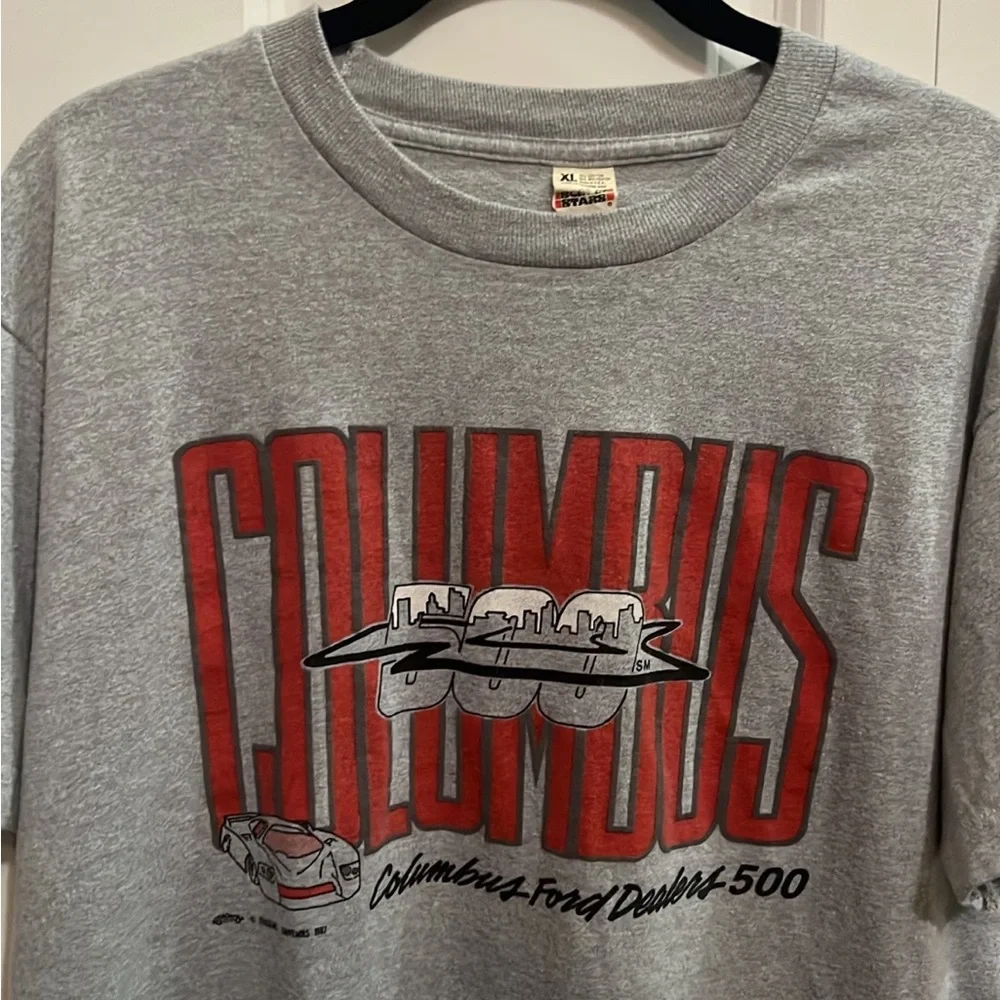 Vintage Single Stitch 1987 Columbus Ford Dealers 500 Promo Tee size XL - Picture 2 of 6